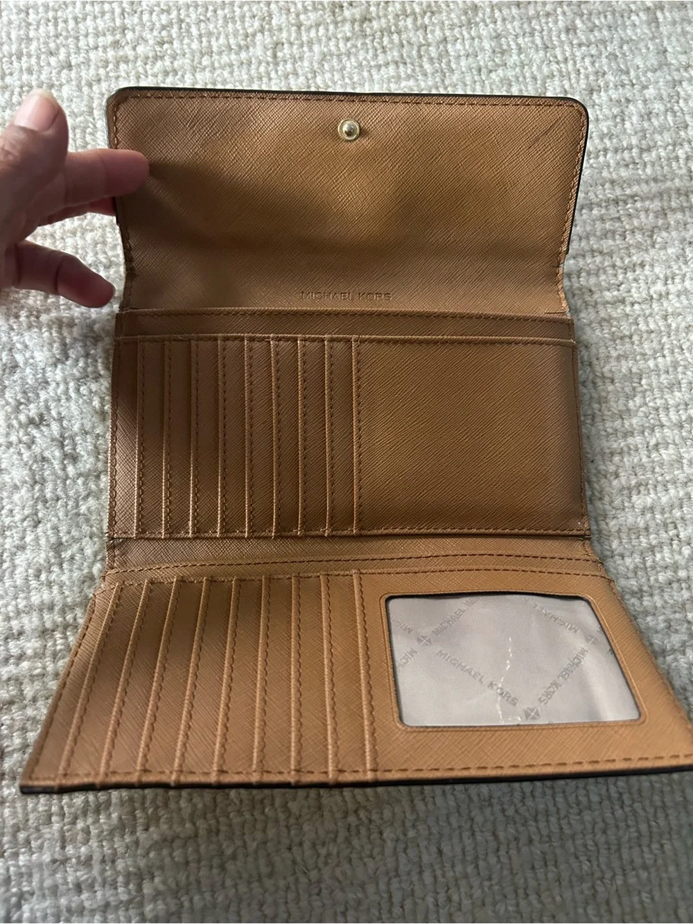 Michael Kors Cream & Brown Chain-Handle Tote with Matching Wallet